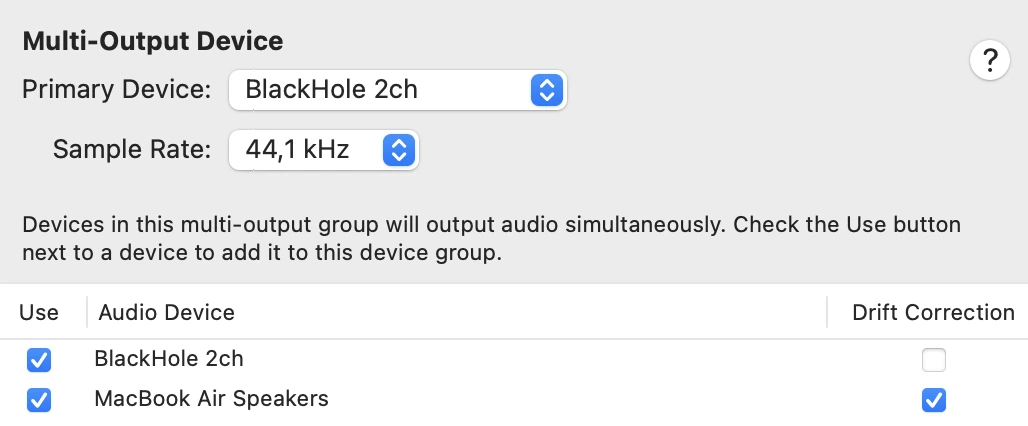 Create a Multi-Output Device in Audio MIDI Setup